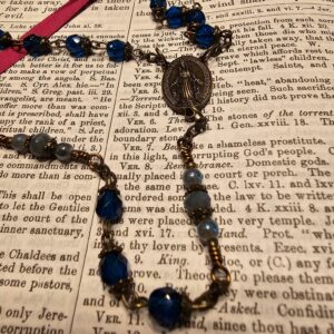 Royal Blue w: Moon Stone Rosary-2