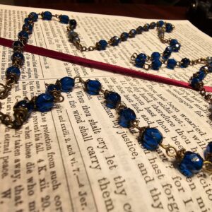 Royal Blue w: Moon Stone Rosary-3