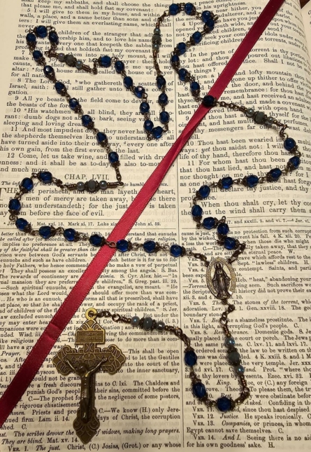 Royal Blue w: Moon Stone Rosary