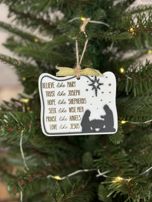 Believe Like Mary Christmas Ornament