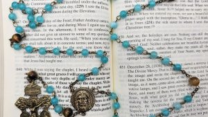 Turquoise with Tiger Eye Holy Face Rosary