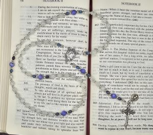 Arctic Snow with Lavender Cord Rosary