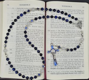 Royal Blue Crusader Cross Cord Rosary